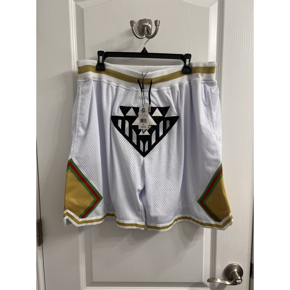 Headgear Classics WHITE TISA STRIPED BASKETBALL SHORTS Size XL